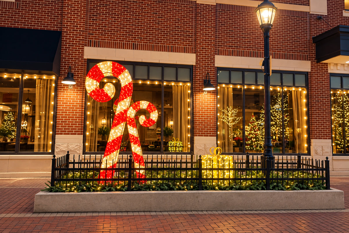 Commercial Waterfront 3D LED Candy Cane Set (8ft & 6ft)