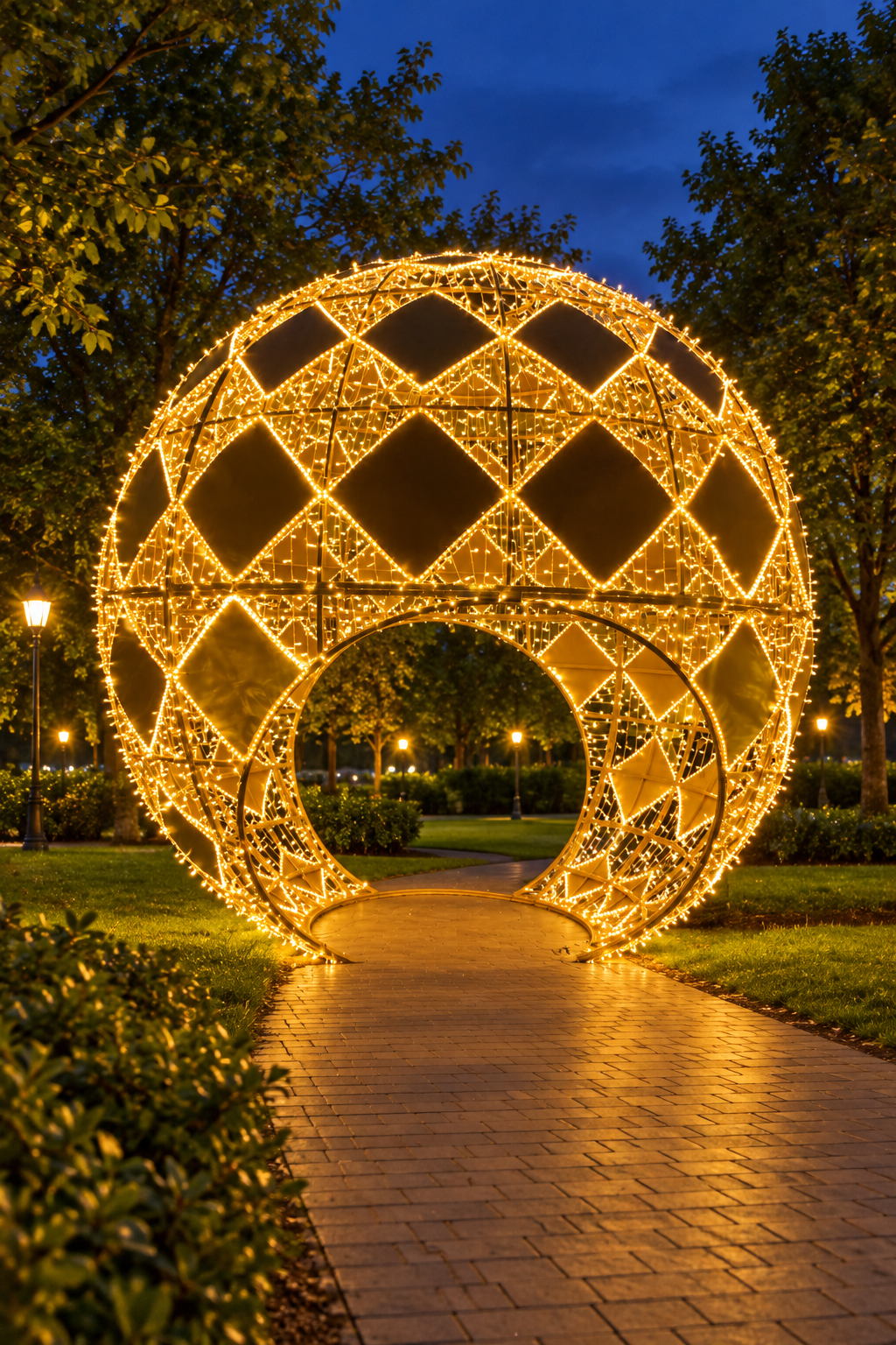 Commercial Waterfront 14' 3D LED Ornament Walk-Thru Sphere (Monroe)
