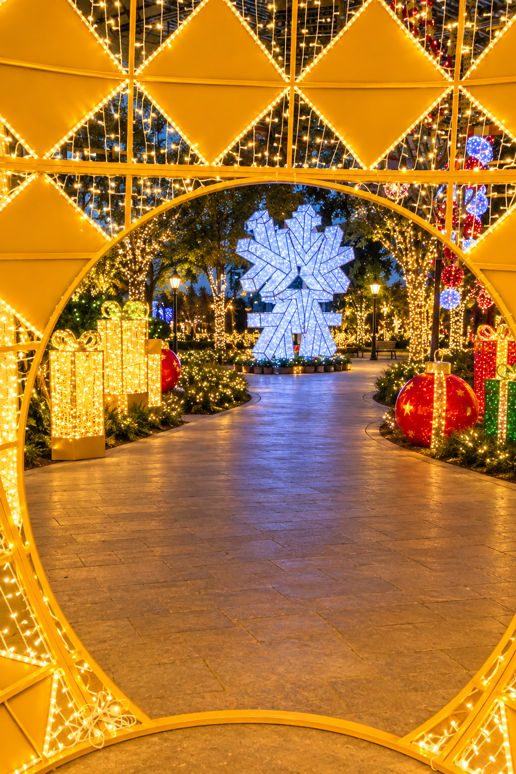 Commercial Waterfront 14' 3D LED Ornament Walk-Thru Sphere (Monroe)