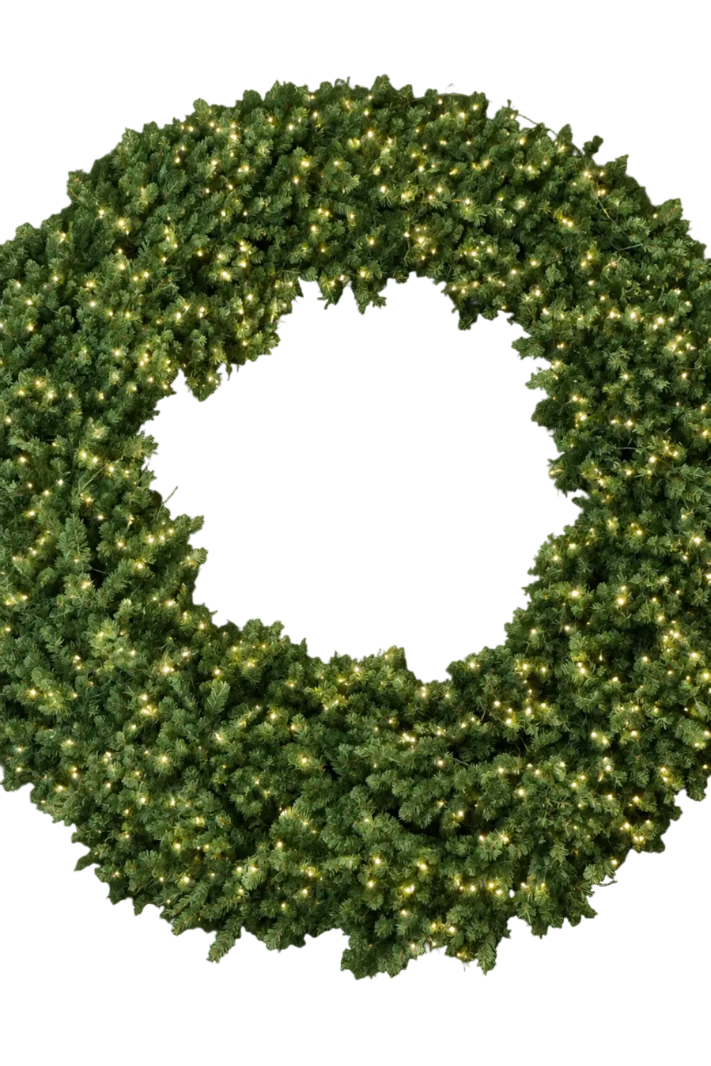 USED - Commercial 12ft Deluxe Oregon Fir Warm White LED Wreath