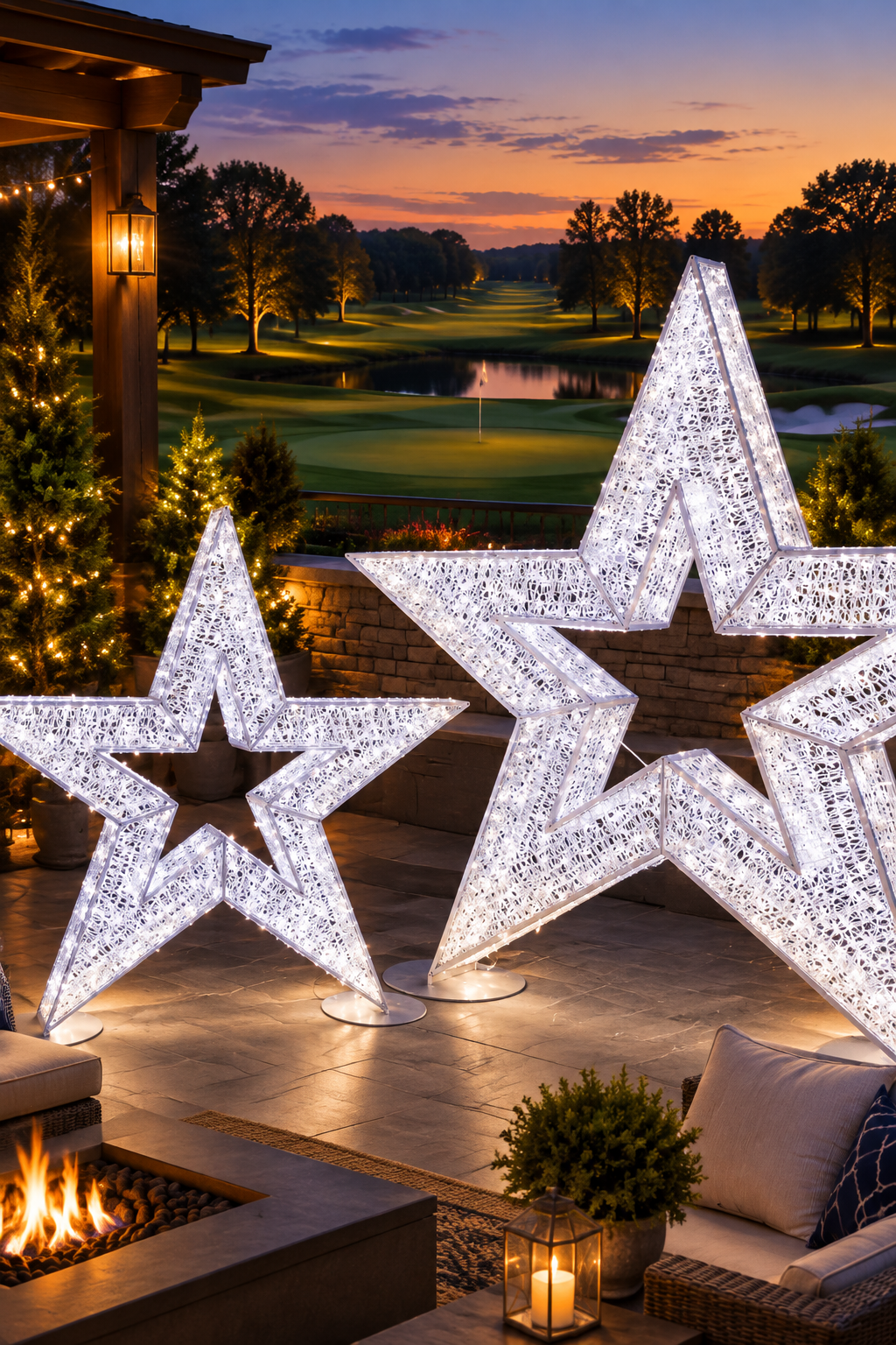 Commercial Waterfront 3D LED Star Display (6.5ft & 9ft)
