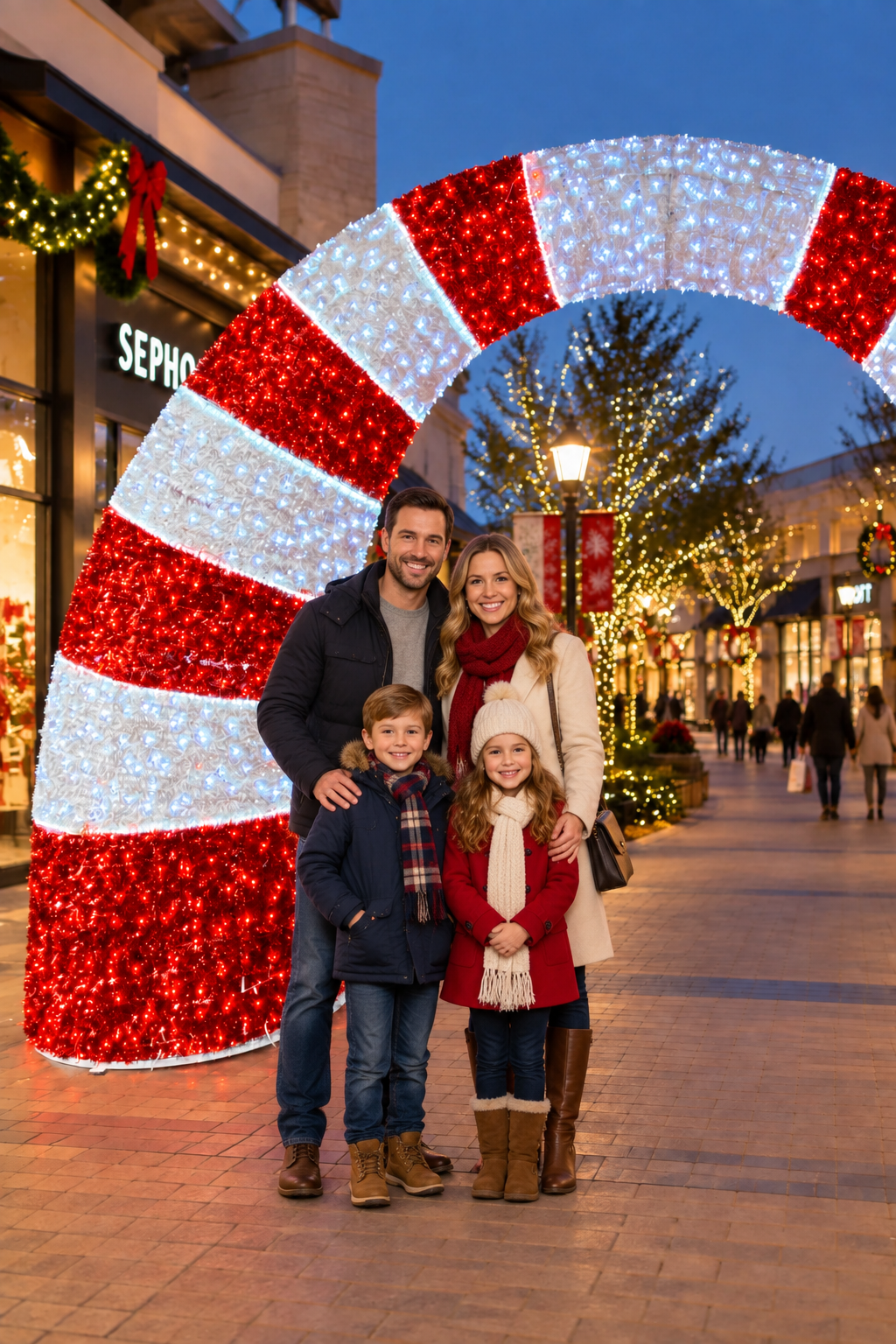 Commercial 15ft 3D LED Candy Striped Walk-Thru Archway