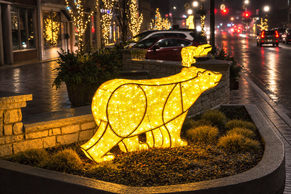 Commercial Waterfront 3D LED Polar Bear Display (3ft & 5ft)