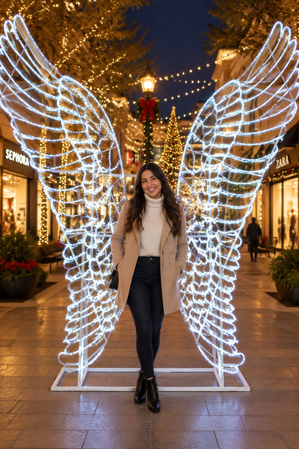 Commercial 11.5ft LED Angel Wings Photo Op Display