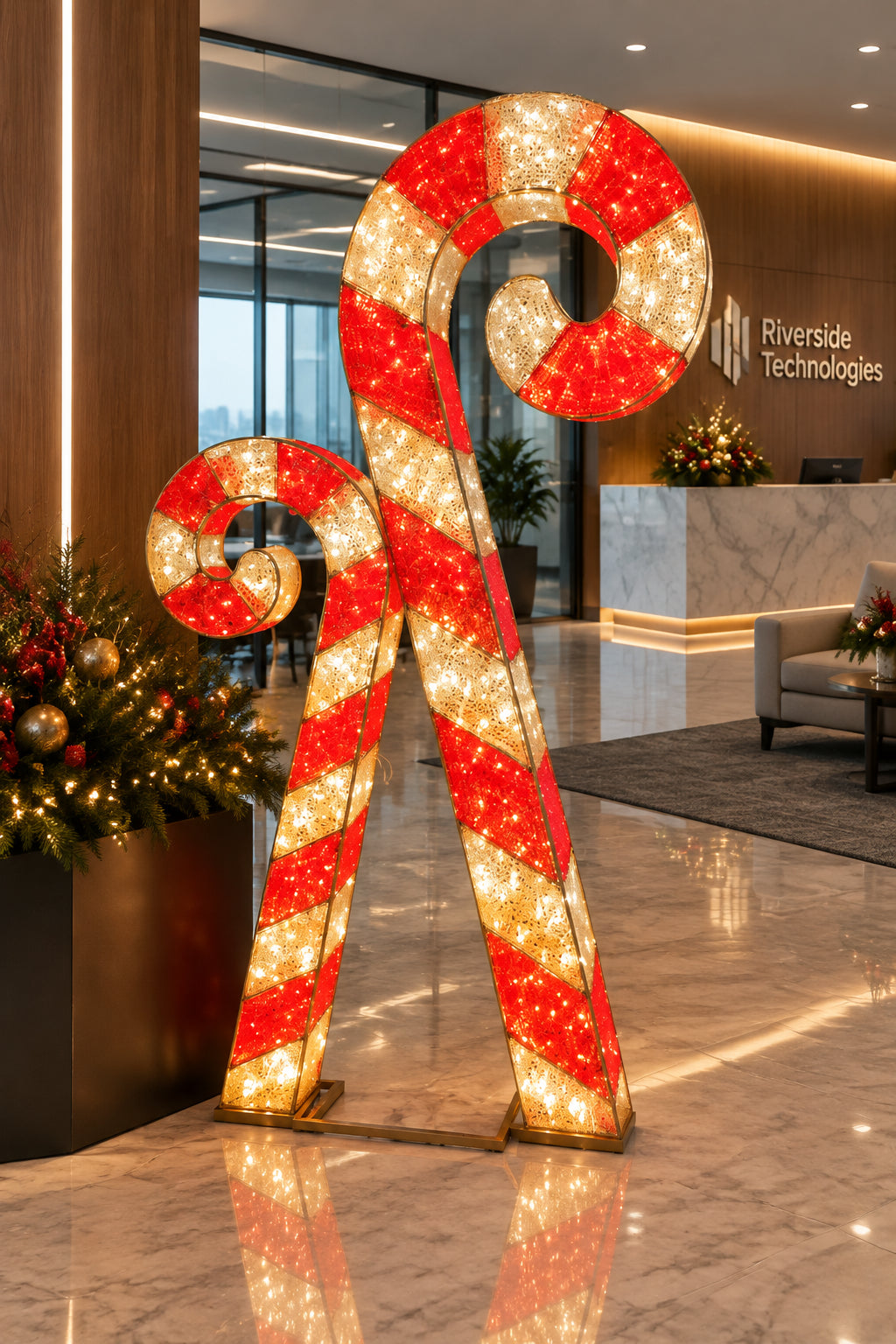 Commercial Waterfront 3D LED Candy Cane Set (8ft & 6ft)