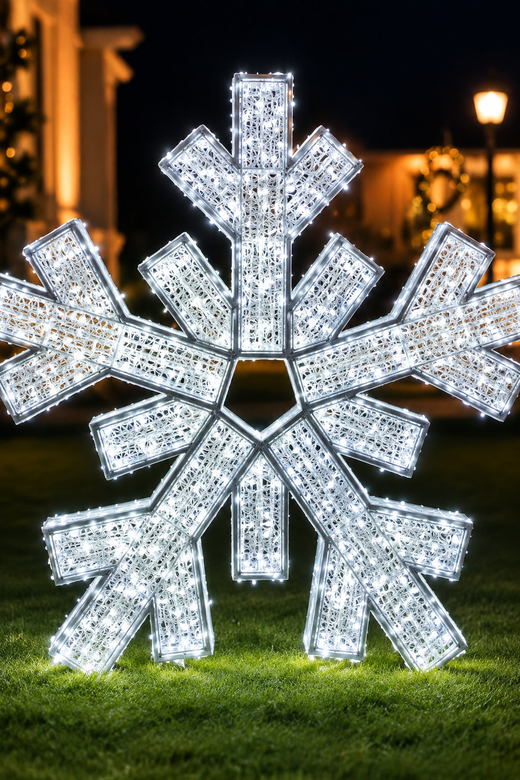Commercial Waterfront 3D LED Snowflake Display (5ft, 7ft, 10ft)