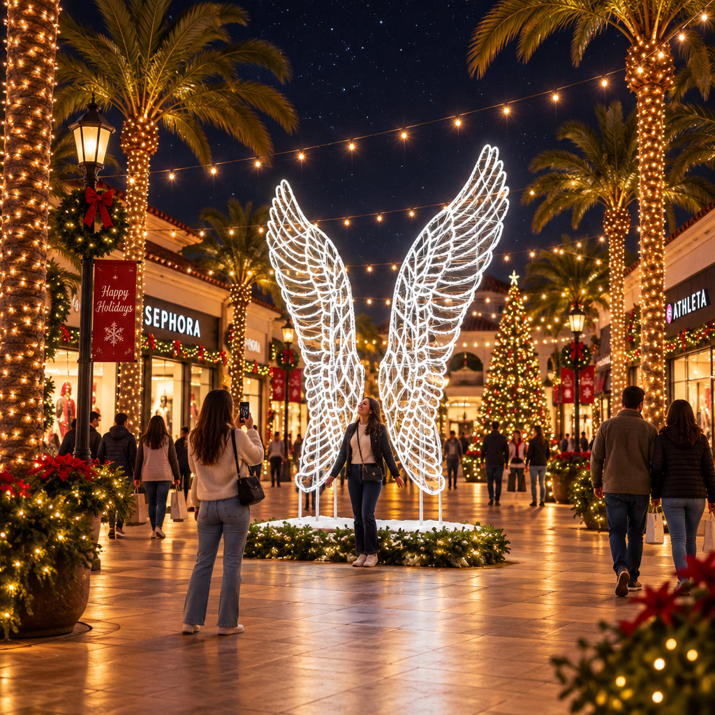 Commercial 11.5ft LED Angel Wings Photo Op Display